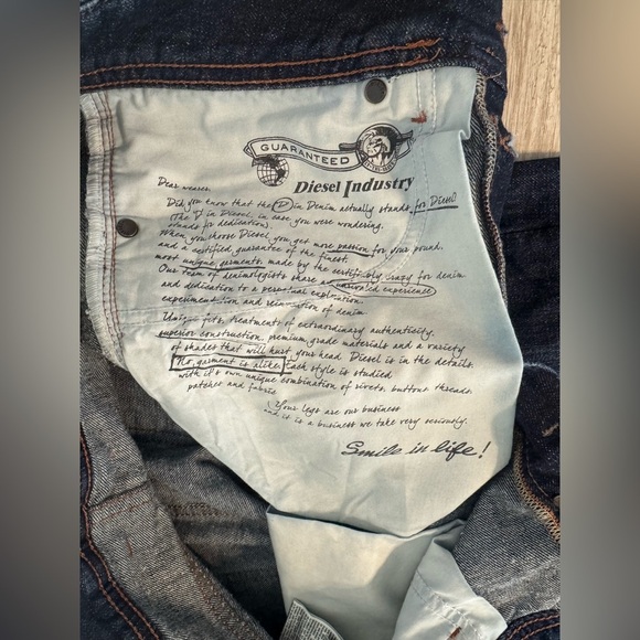 Diesel ROMBEE-XT Regular Slim-Carrot Wash Jeans 0807R Button Fly Size 30x34 - Picture 15 of 15